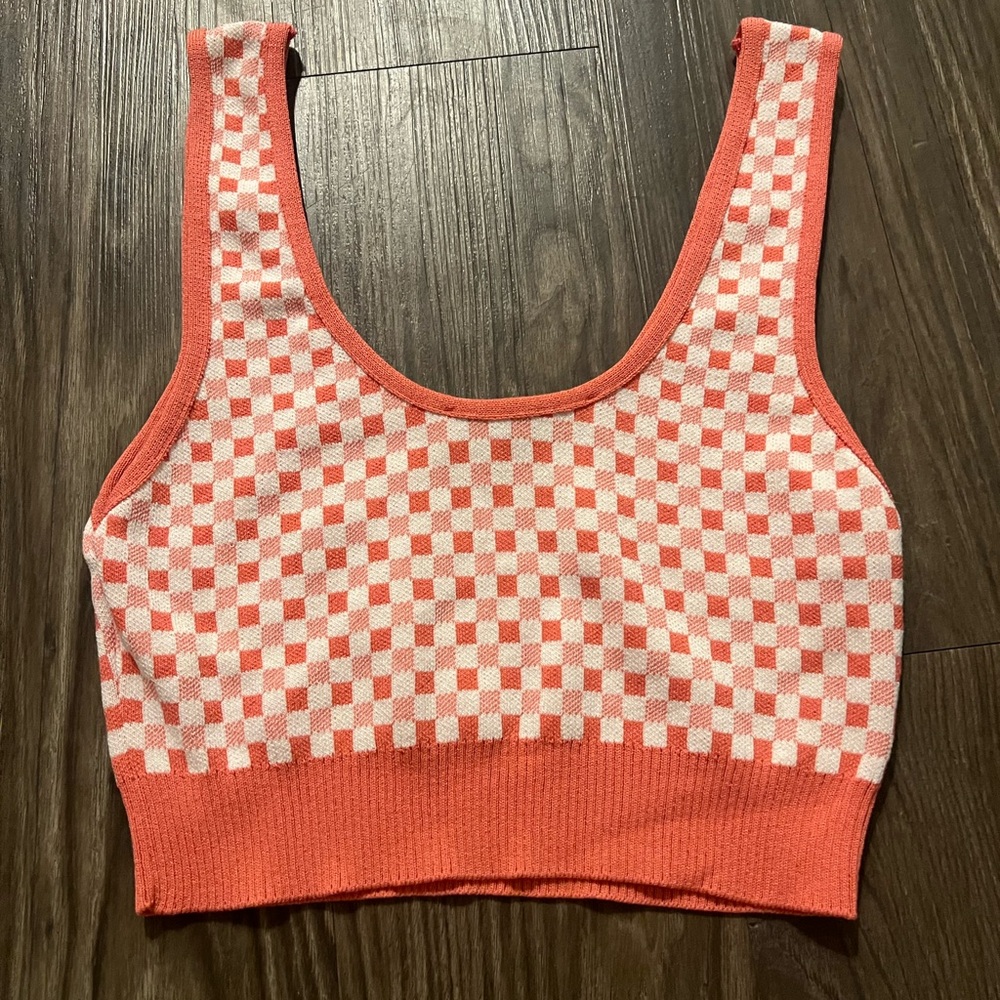 Zara Checkered Crop Top - Picture 2 of 3